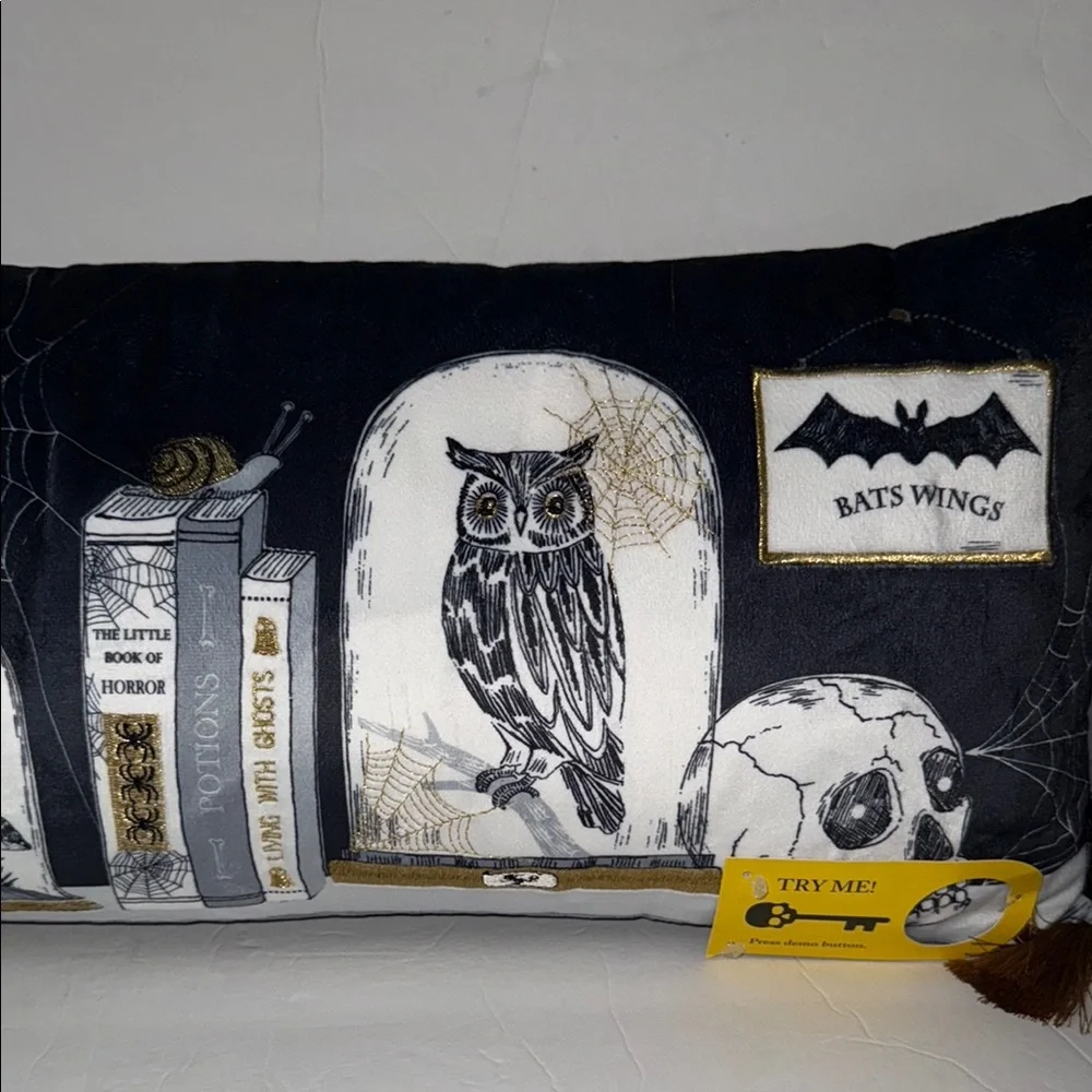 Unique Cynthia Rowley Curious Halloween Light Up Fortune Teller Skull Pillow
